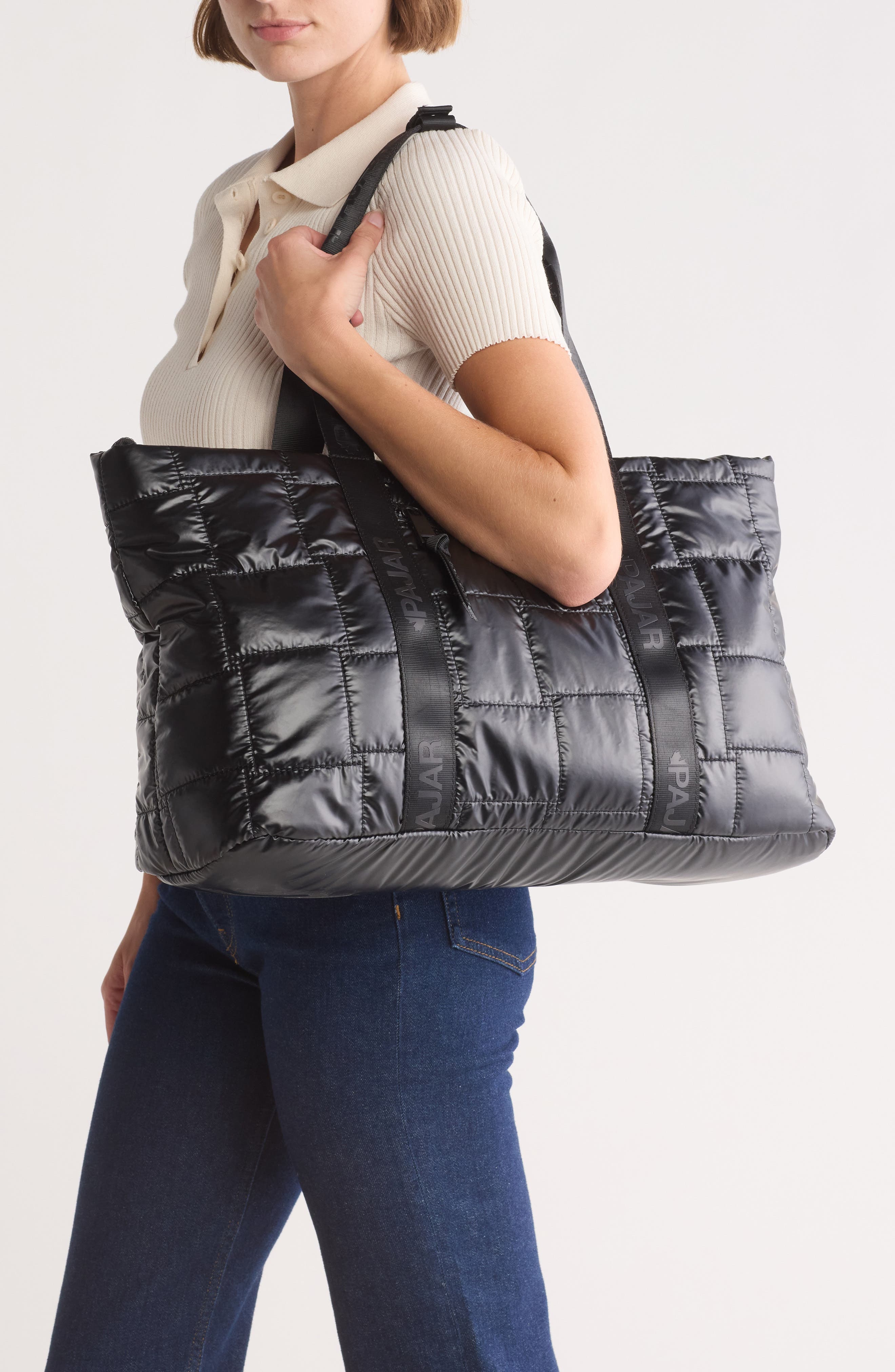 Pajar Quilted Nylon Tote Bag, Alternate, color, 