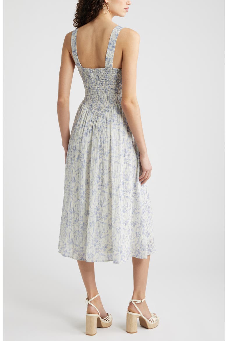 Floral Sleeveless Fit & Flare Sundress, Alternate, color, BLUE FLORAL