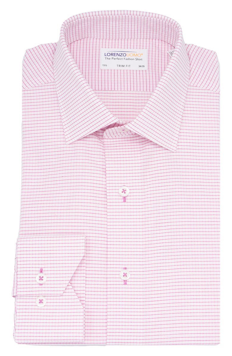 Lorenzo Uomo Trim Fit Micro Grid Cotton Oxford Dress Shirt, Main, color,