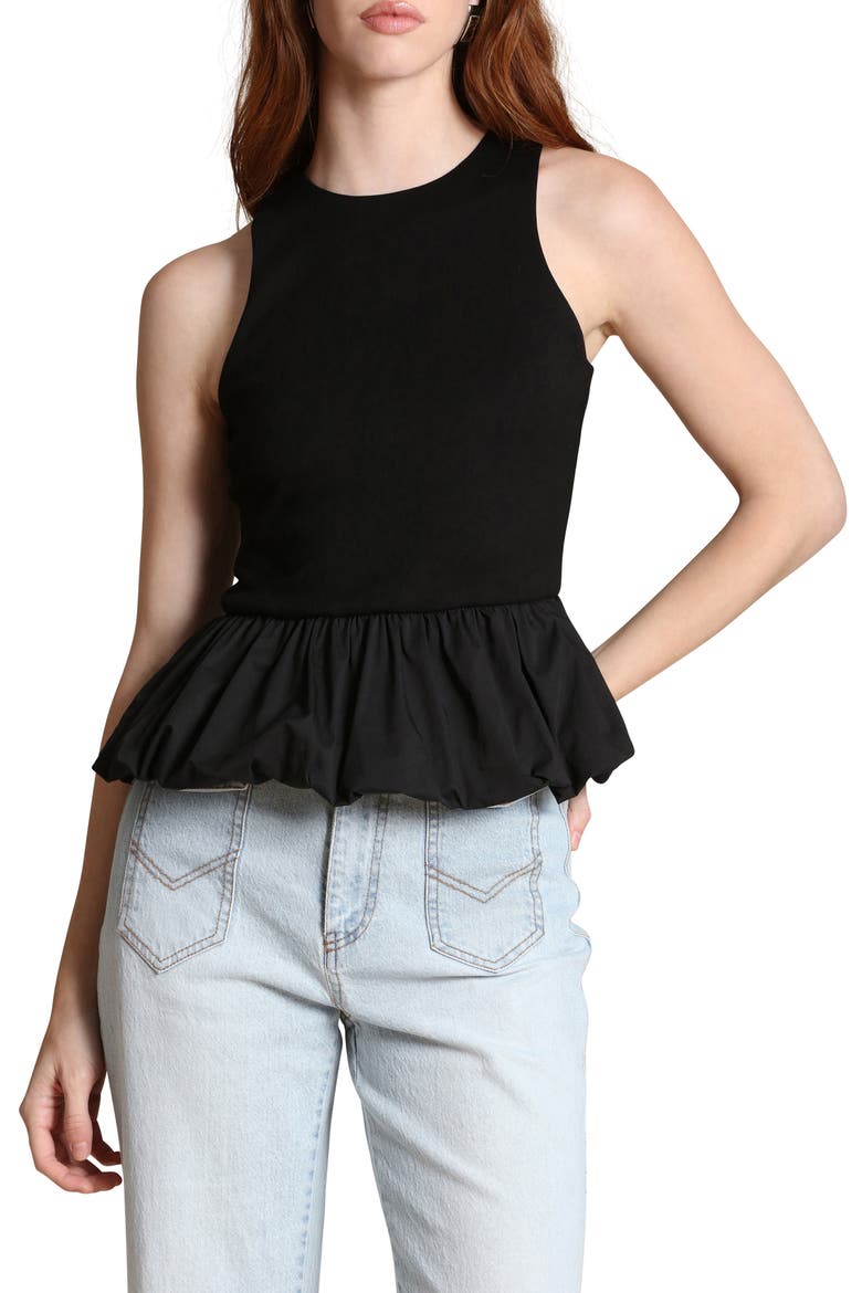 Peplum Tank, Main, color, BLACK