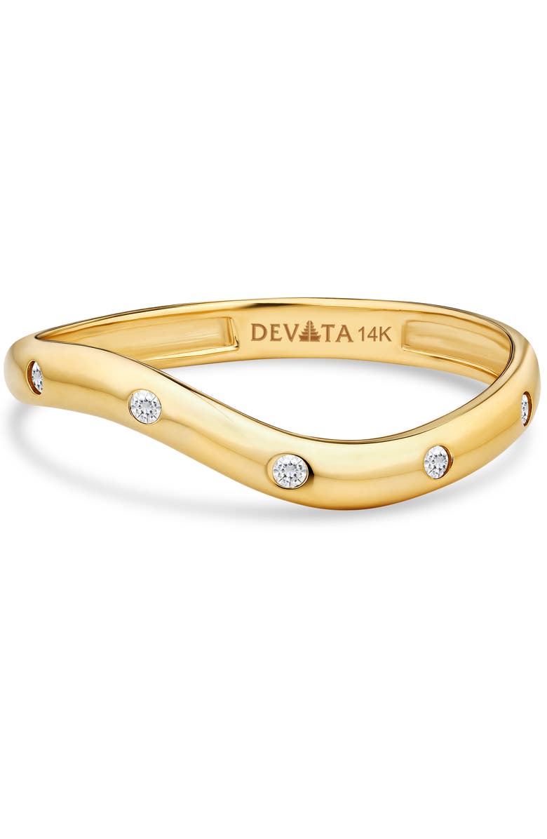 DEVATA Wave Ring in 14K Gold, Main, color, Yellow Gold