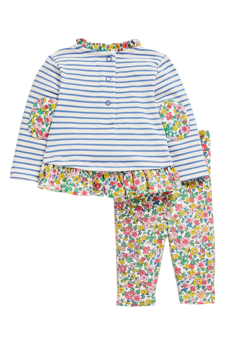 Mini Boden Hotchpotch Stripe Floral Print Play Top & Pants Set, Alternate, color,