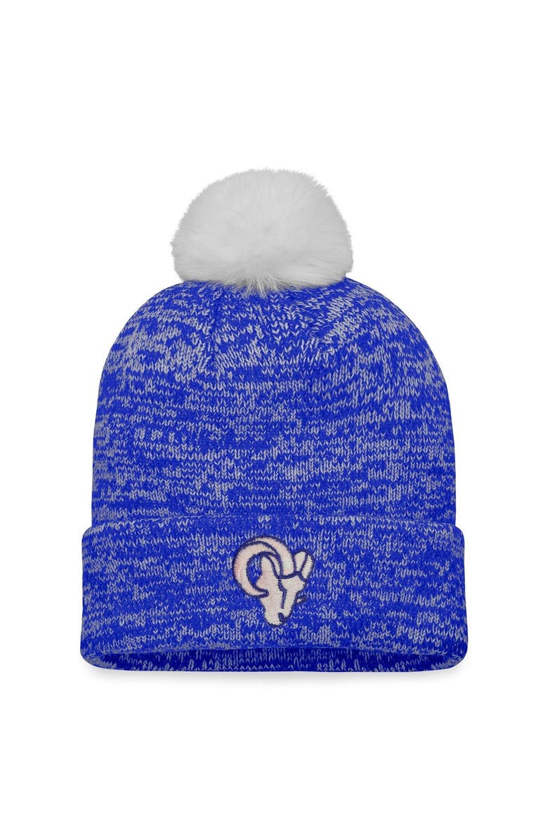 FANATICS Women's Fanatics Branded Royal Los Angeles Rams Iconic Cuffed Knit Hat with Pom, Main, color,