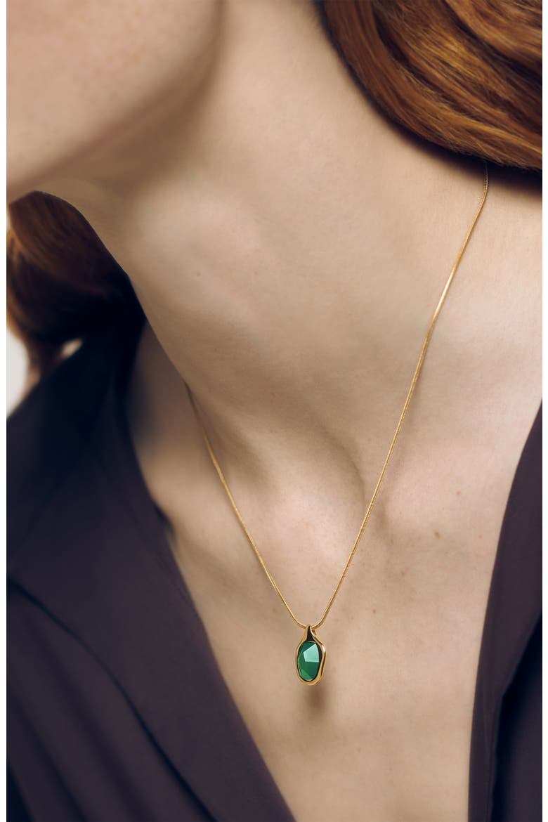 Odyssey Green Onyx Pendant Necklace, Alternate, color, 18K GOLD VERMEIL