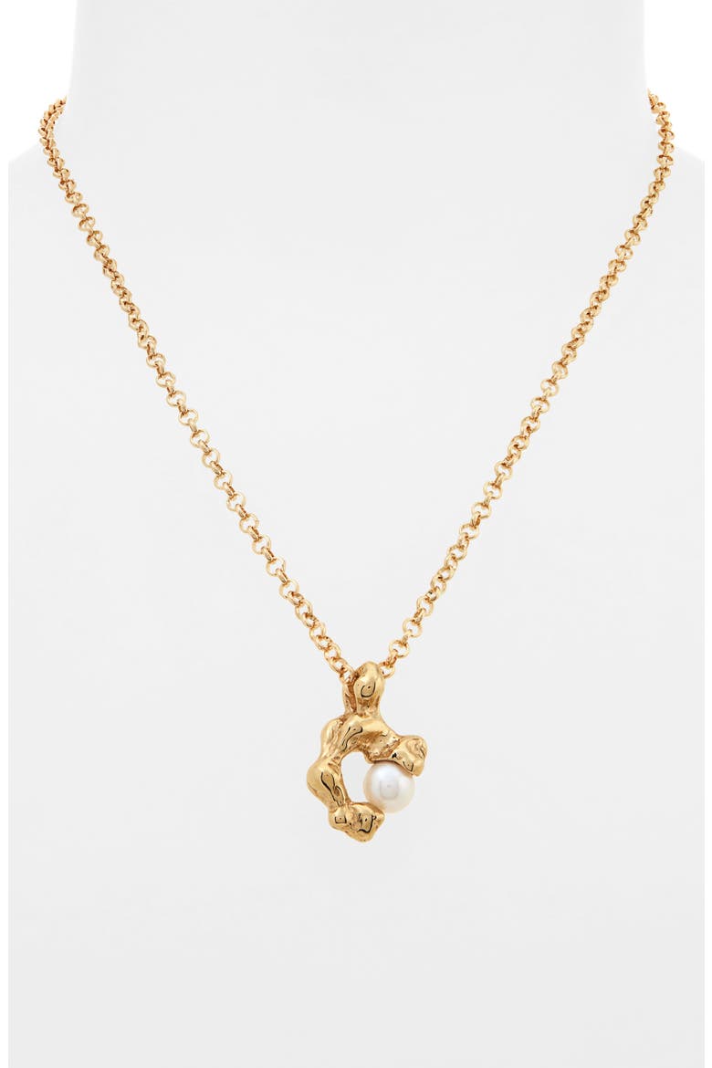 Fellini Cultured Pearl Pendant Necklace, Alternate, color, GOLD
