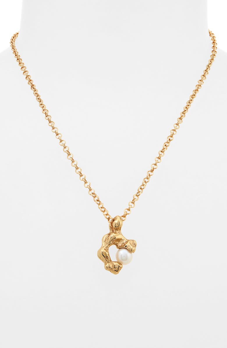 FARIS Fellini Cultured Pearl Pendant Necklace, Alternate, color, Gold