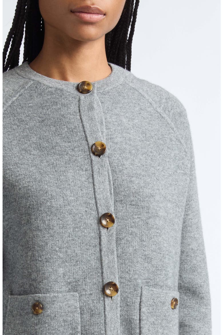 Elwood Merino Wool & Cashmere Knit Jacket, Alternate, color, MEDIUM HEATHER GREY