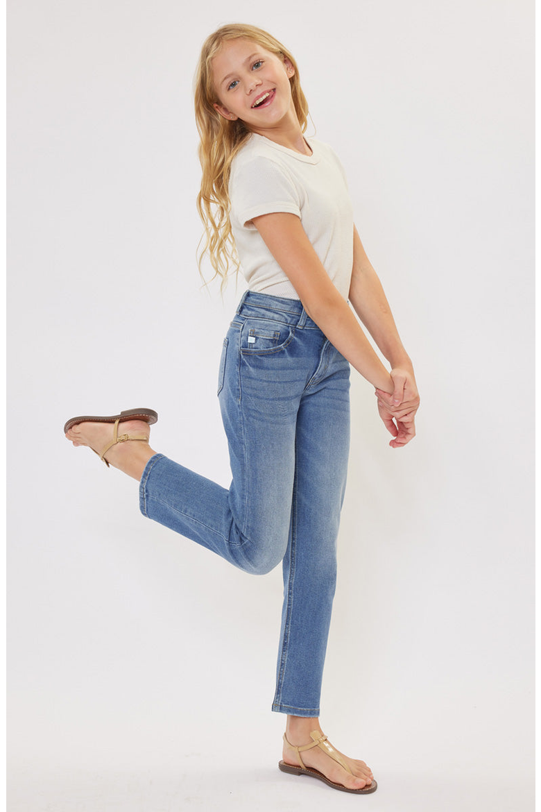 Dream High Rise Mini Straight Leg Jeans, Alternate, color, Medium Wash
