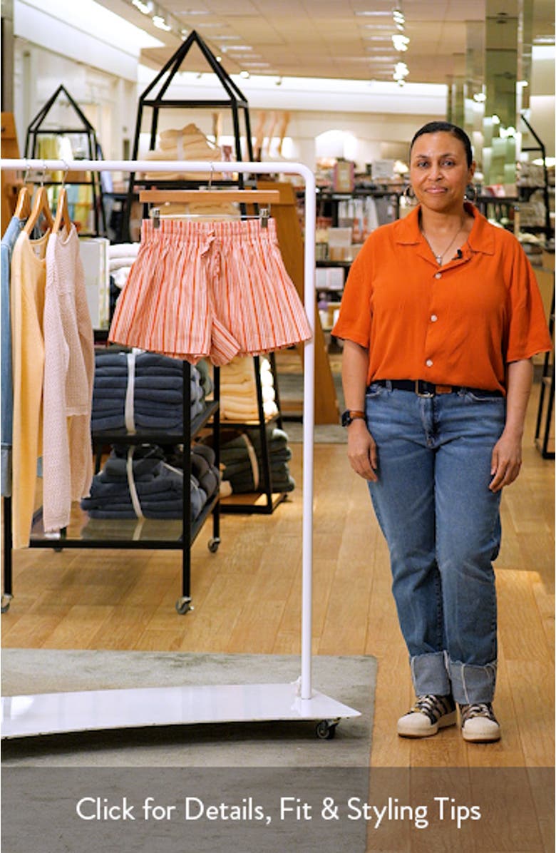 Mattina Stripe Cotton Drawstring Shorts, sales video thumbnail