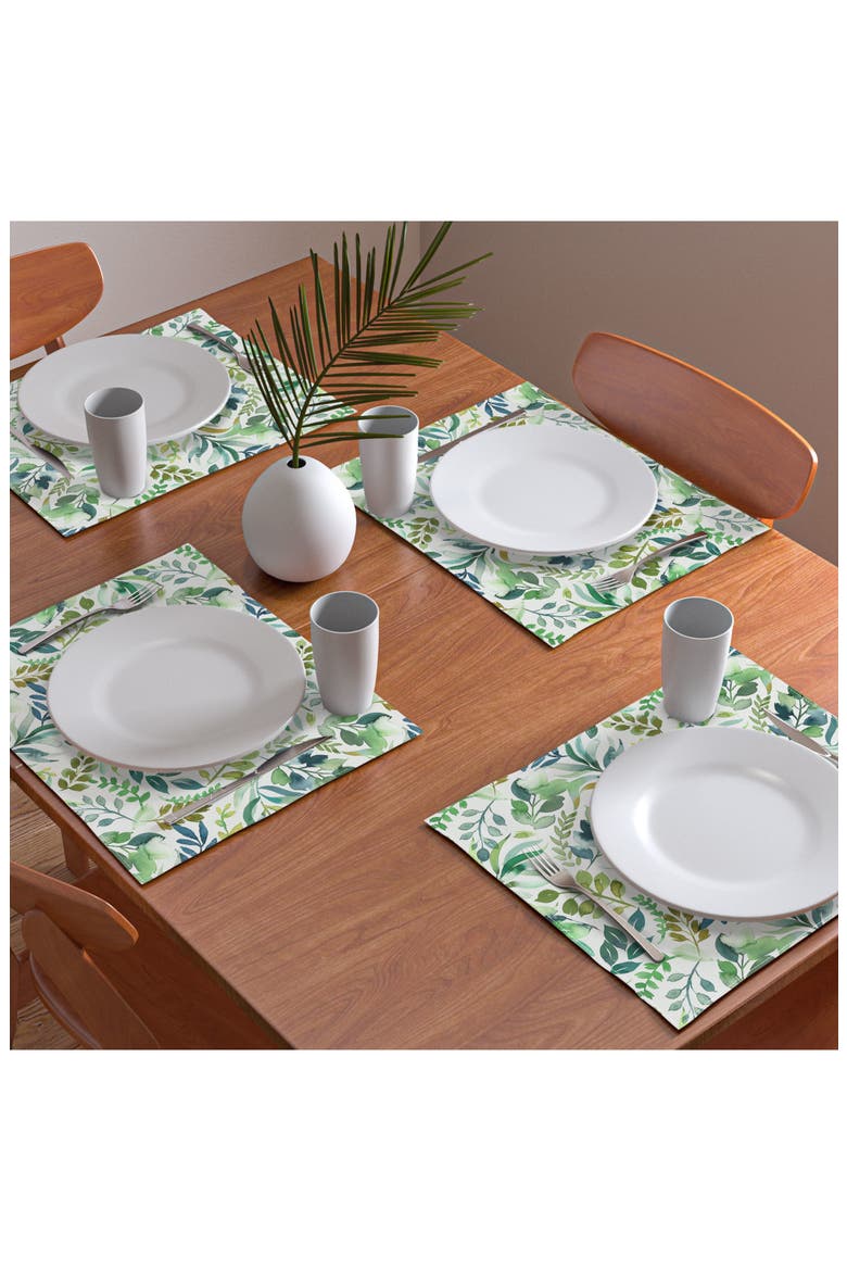 Ninola Design Botanic Retreat Cotton Placemat, Alternate, color, GREEN