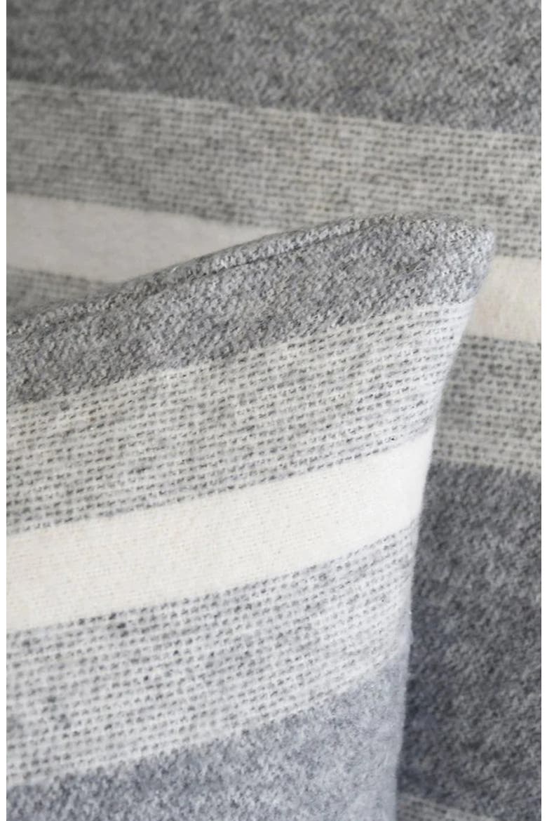 Alpine Stripe Cotton Blanket, Alternate, color, GREY/IVORY