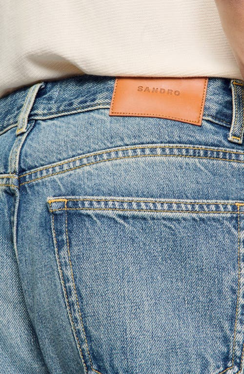 Sandro Faded Loose-fit Jeans In Blue Vintage Denim In Blue Vintage - Denim