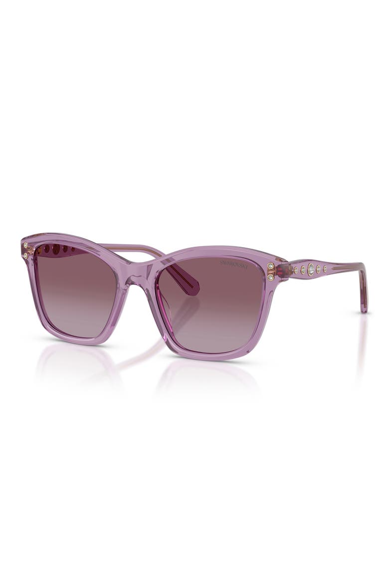 54mm Gradient Square Sunglasses, Alternate, color, TRANSPARENT AMETHYST / VIOLET