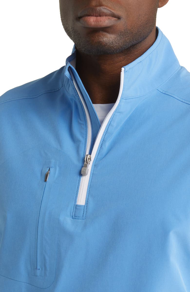 Peter Millar Crown Craft Flex Adept Water Resistant Half-Zip Vest, Alternate, color, Marina Blue