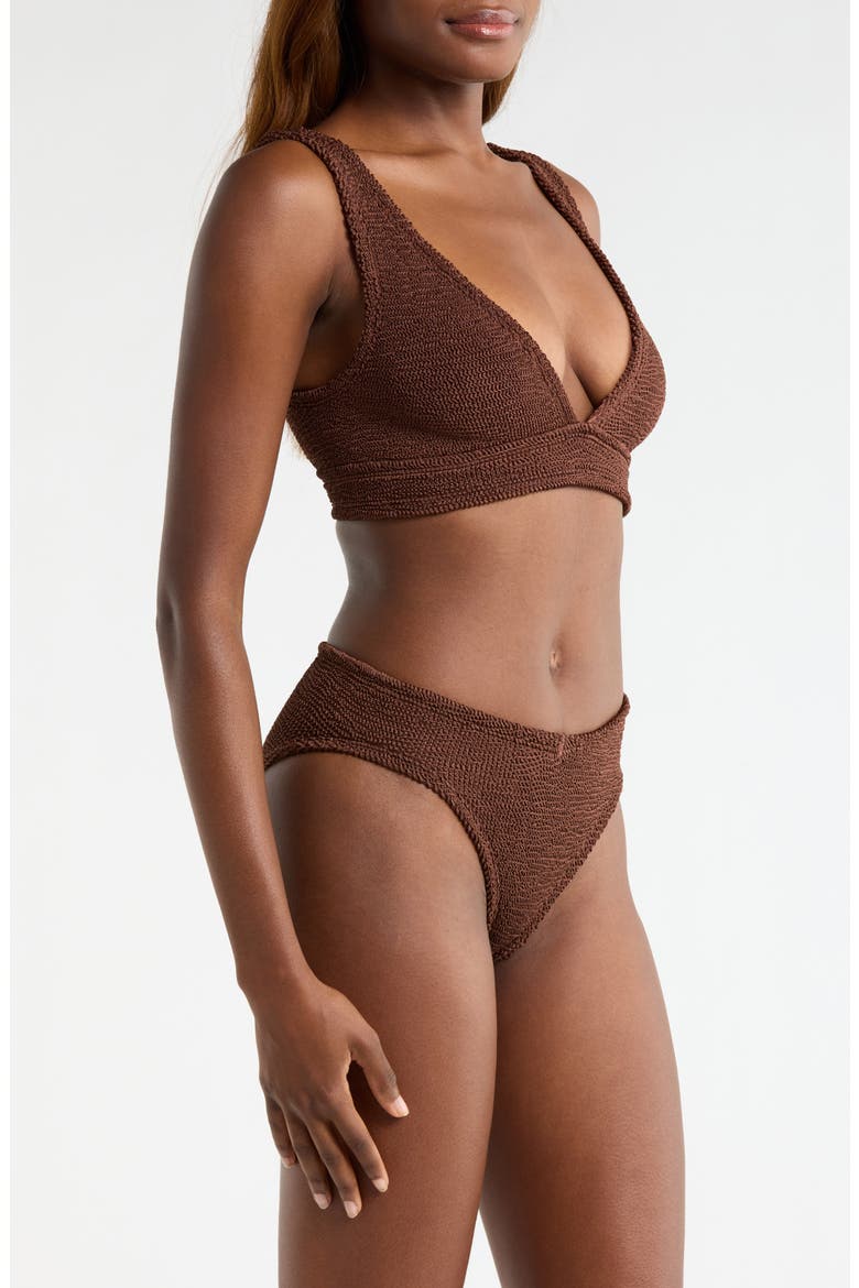Angel Crinkle Two-Piece Swimsuit, Alternate, color, METALLIC CHOCOLATE