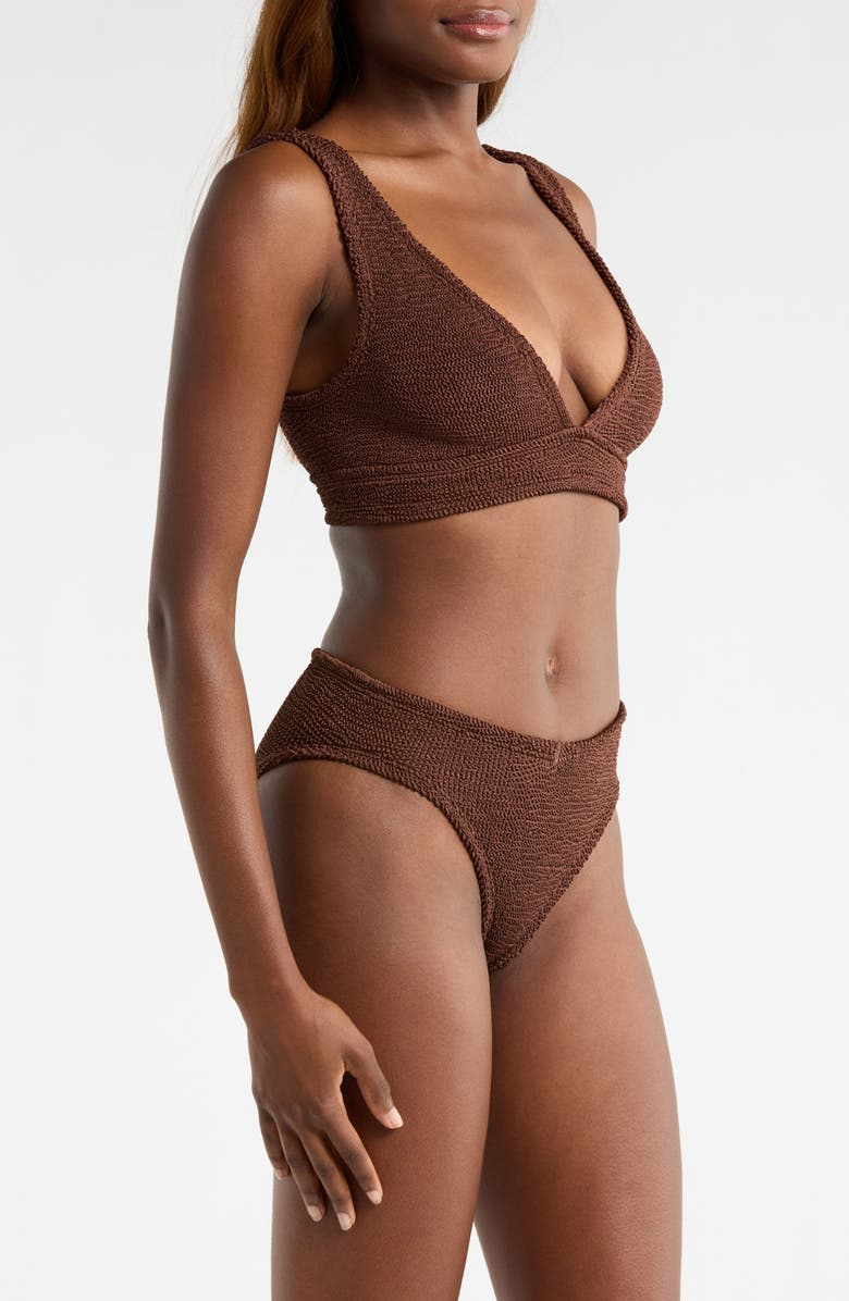 Hunza G Angel Crinkle Two-Piece Swimsuit, Alternate, color, Metallic Chocolate