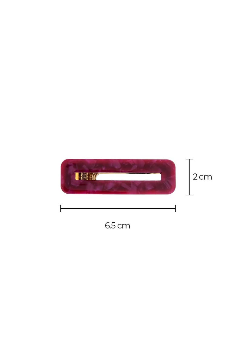Rectangle Cutout Hair Clip Set, Alternate, color, Burgundy