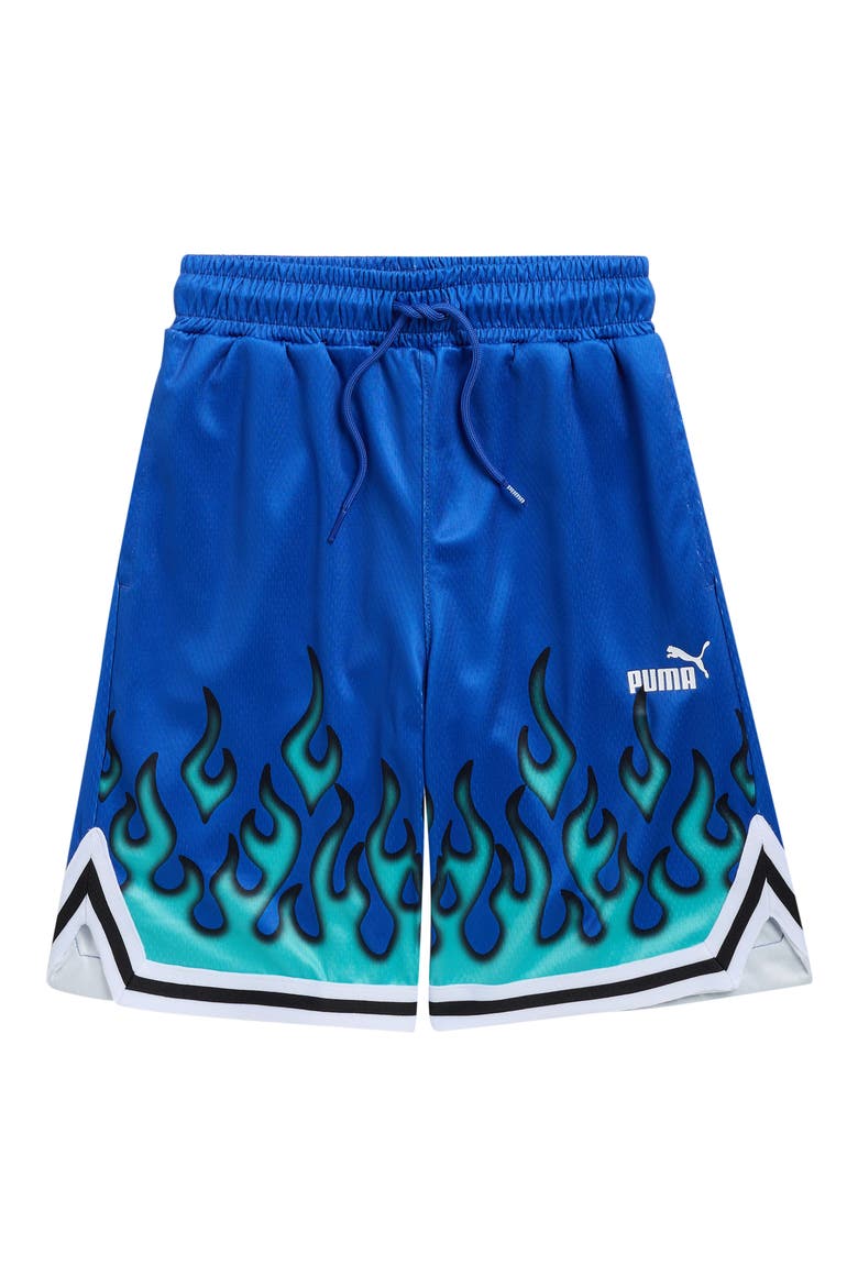 Kids' Airbrush Basketball Mesh Shorts, Main, color, BLUE