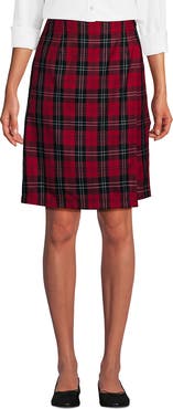 Lands' End School Uniform Plaid A Line Tab Skort Top of Knee