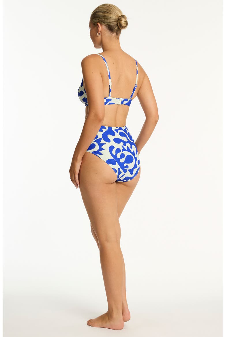 Seascape Balconette Bikini Top, Alternate, color, BLUE