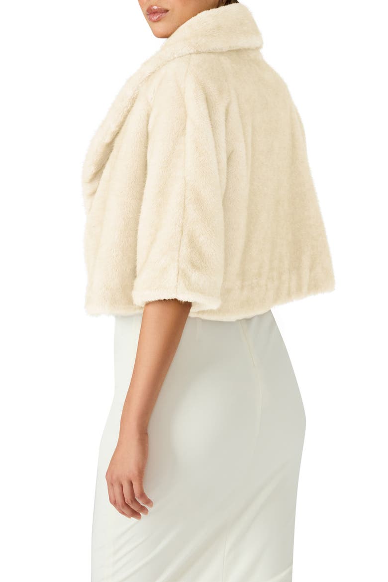 Hestia Crop Faux Fur Jacket, Alternate, color, CREAM