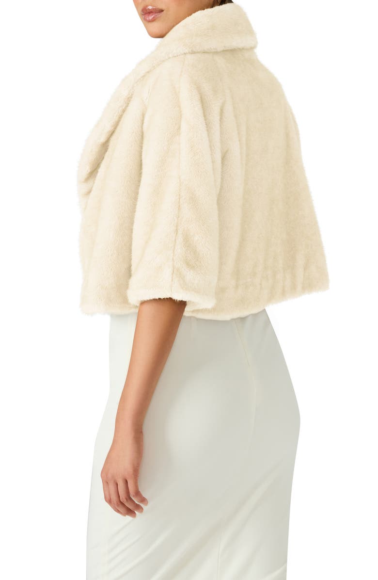 Steve Madden Hestia Crop Faux Fur Jacket, Alternate, color, Cream