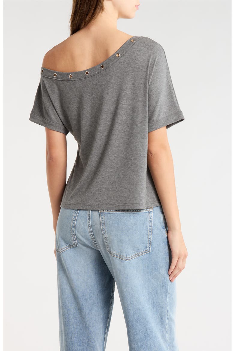 Moxie Grommet Detail One-Shoulder Top, Alternate, color, GRAY