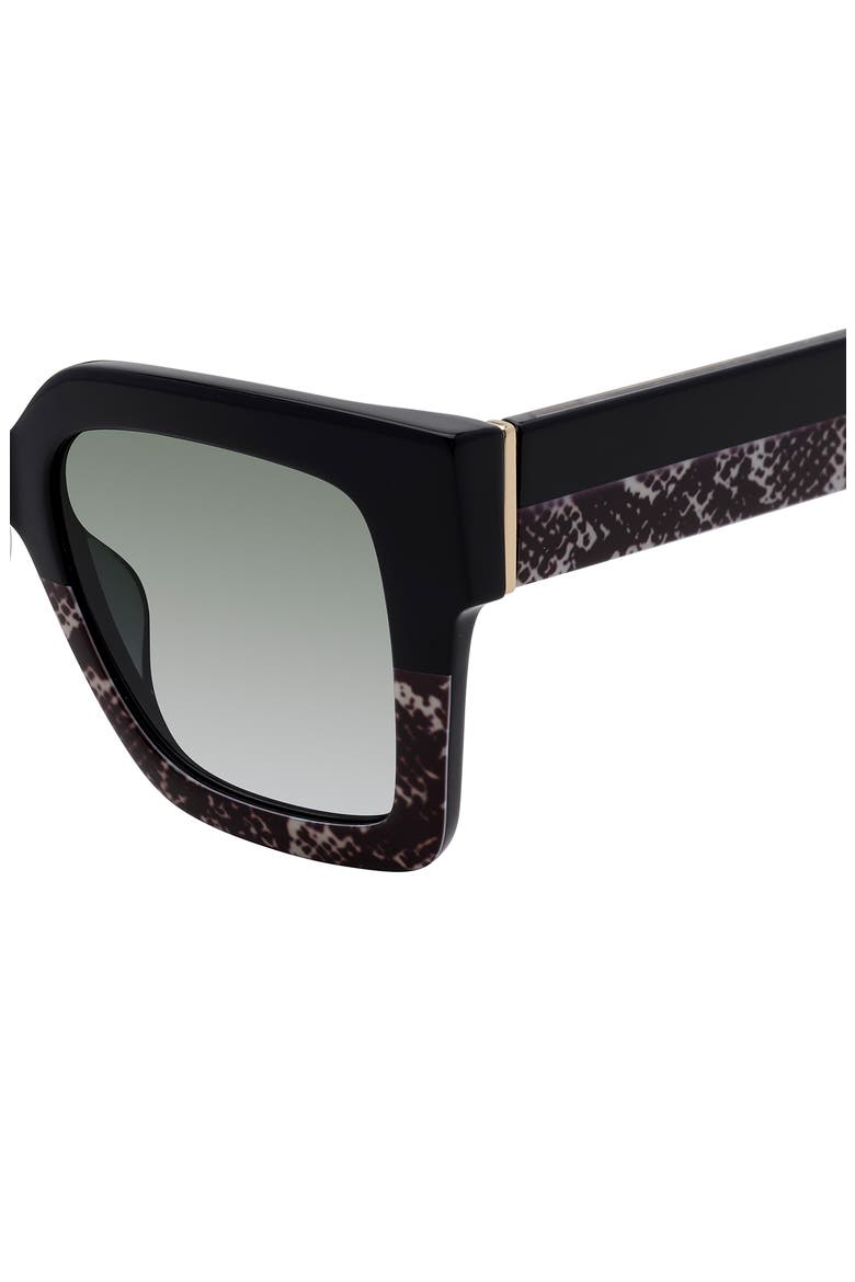 51mm Gradient Square Sunglasses, Alternate, color, BLACK BLACK WHITE