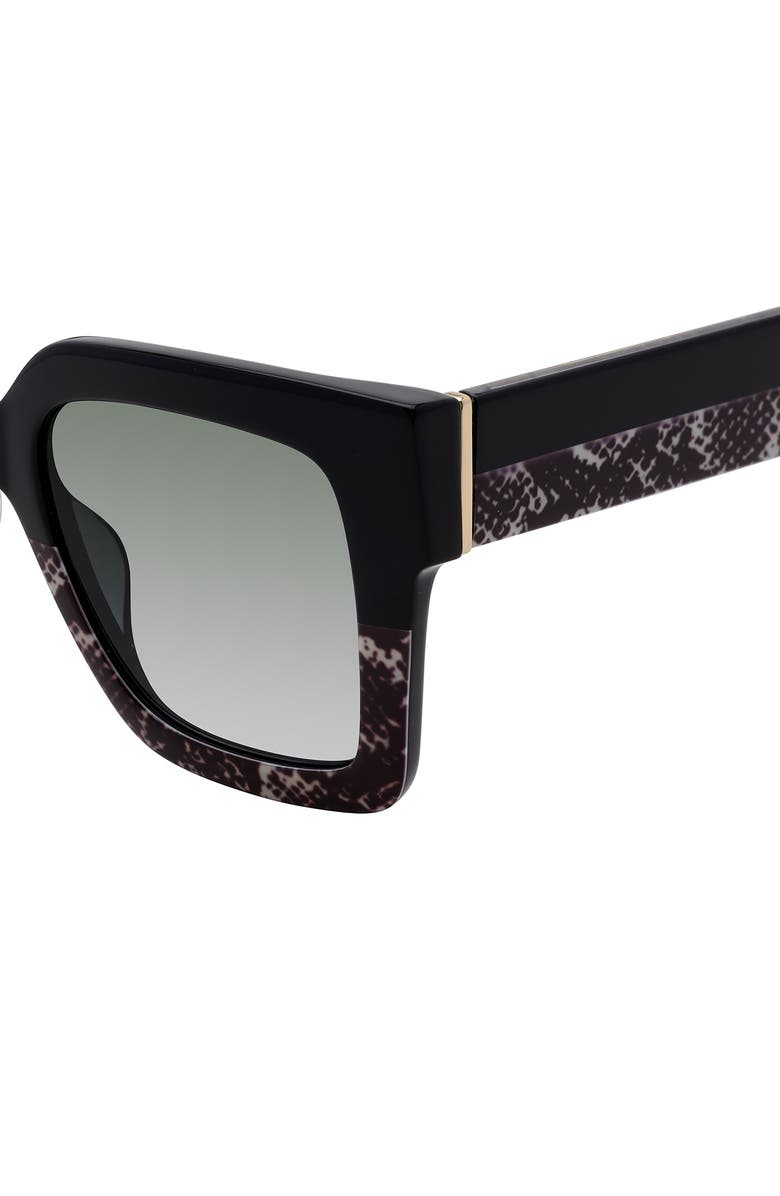 Stuart Weitzman 51mm Gradient Square Sunglasses, Alternate, color, Black Black White