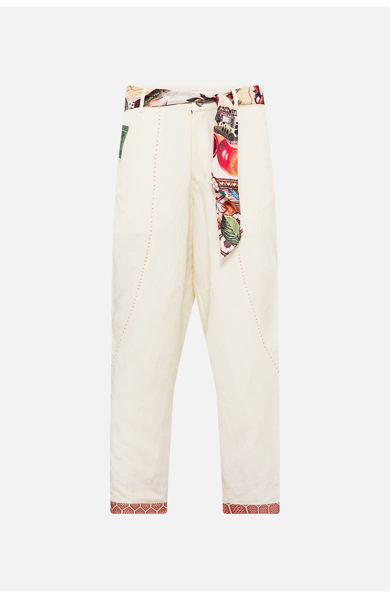 Camilla Relaxed Panelled Pant With Silk Belt Notes From The Road, Main, color, Notes From The Road