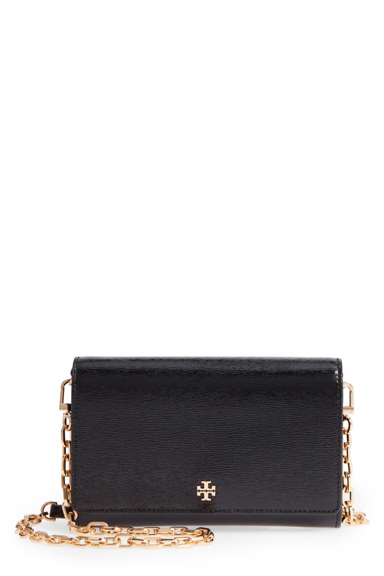 Robinson Patent Leather Wallet on a Chain, Main, color, BLACK