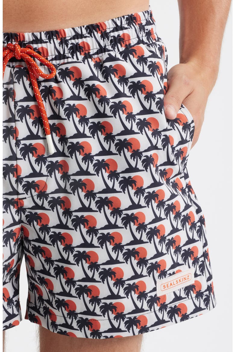 Southwood Swim Trunks, Alternate, color, BLUE PALM PRINT