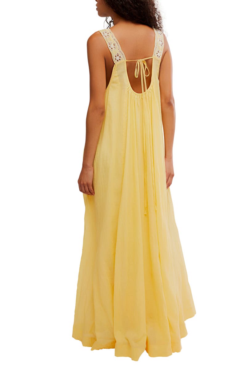 Free People To the Moon Midi Dress, Alternate, color, Golden Haze
