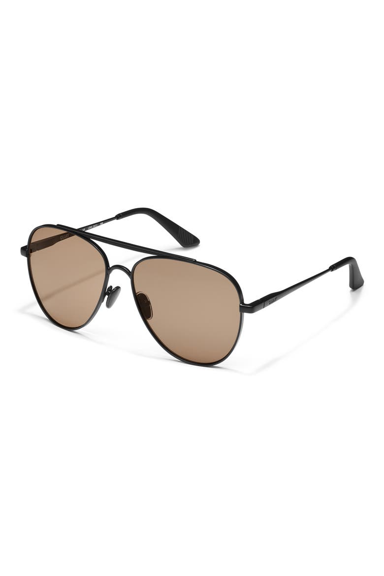 Free Fall 60mm Aviator Sunglasses, Alternate, color, MATTE BLACK/ TAN