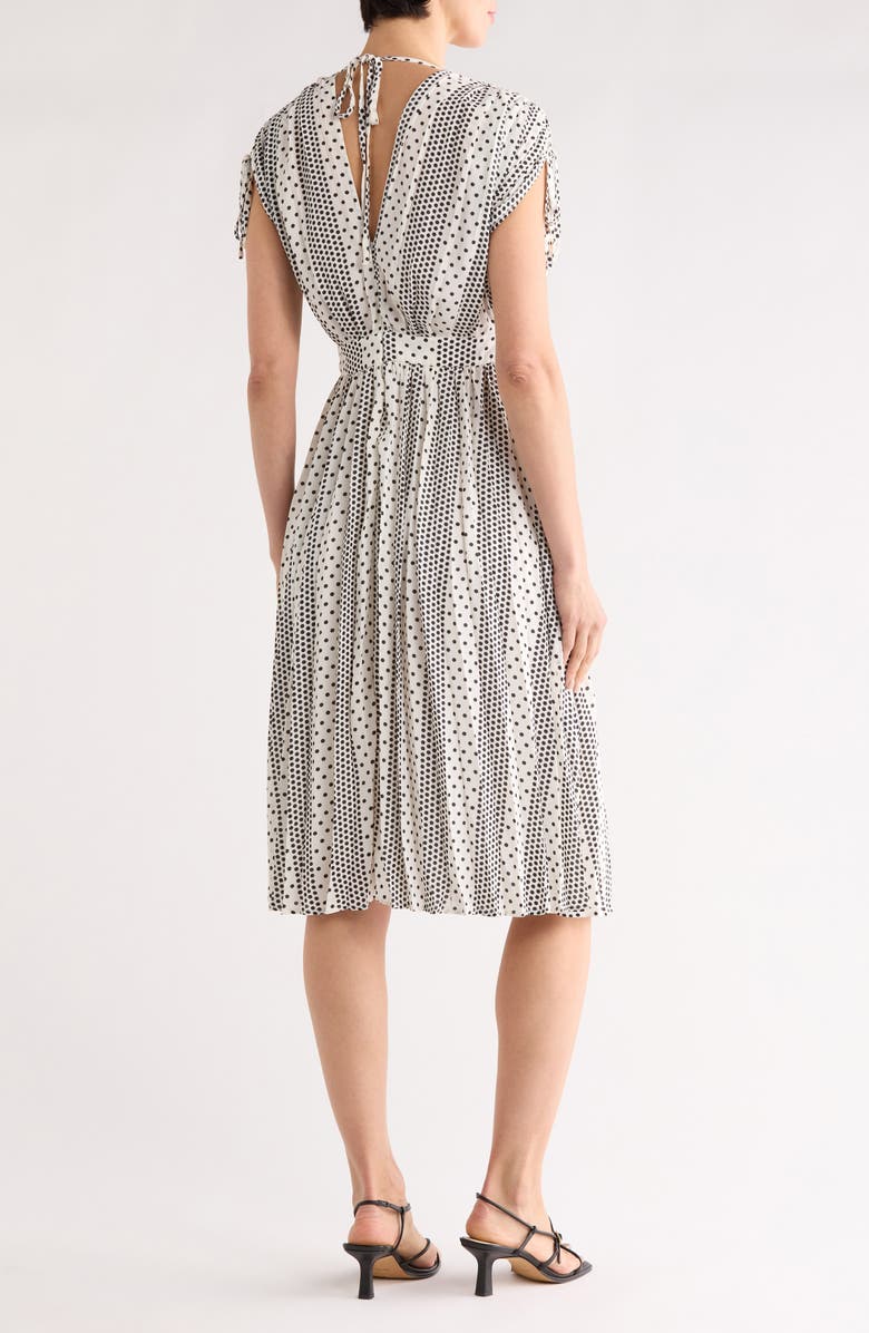 T Tahari Polka Dot Short Sleeve Midi Dress, Alternate, color, Dotted Dream