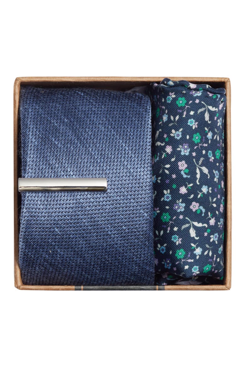 Texture Solid 3-Piece Skinny Tie Style Box, Alternate, color, LIGHT BLUE