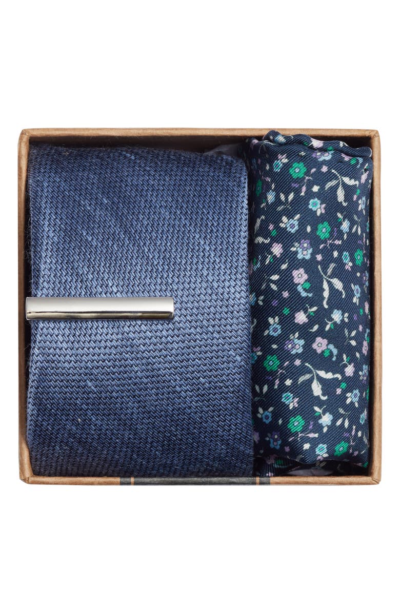 The Tie Bar Texture Solid 3-Piece Skinny Tie Style Box, Alternate, color, 