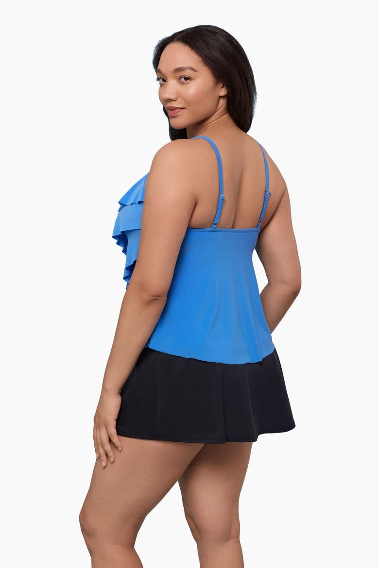 Rachel 5 Tier Ruffle Tankini Swimsuit Top, Alternate, color, Blue Grotto