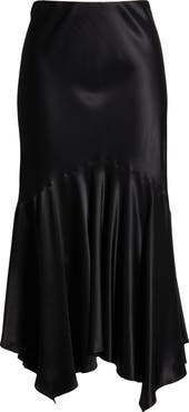 Rails Edwina Asymmetric Satin Midi Skirt