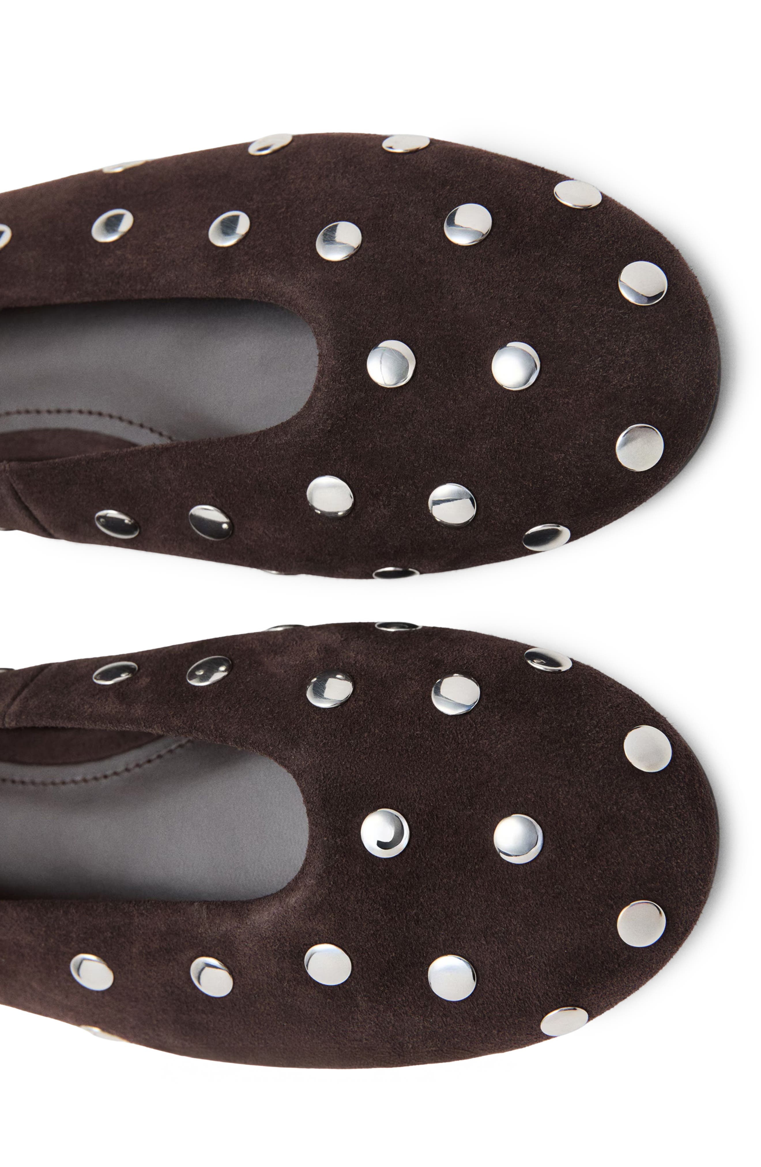 Savoir Studded Mesh Flat, Alternate, color, CHOCOLATE