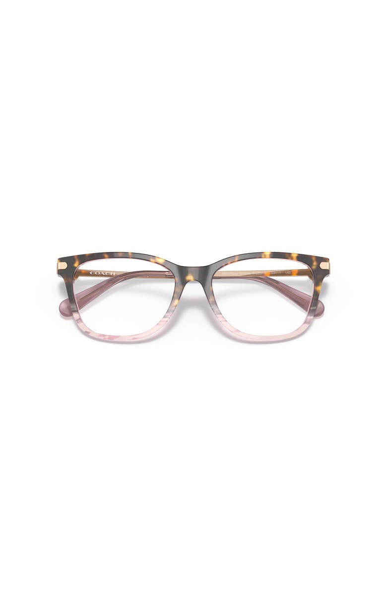 COACH 51mm Rectangle optical glasses, Alternate, color, Pink