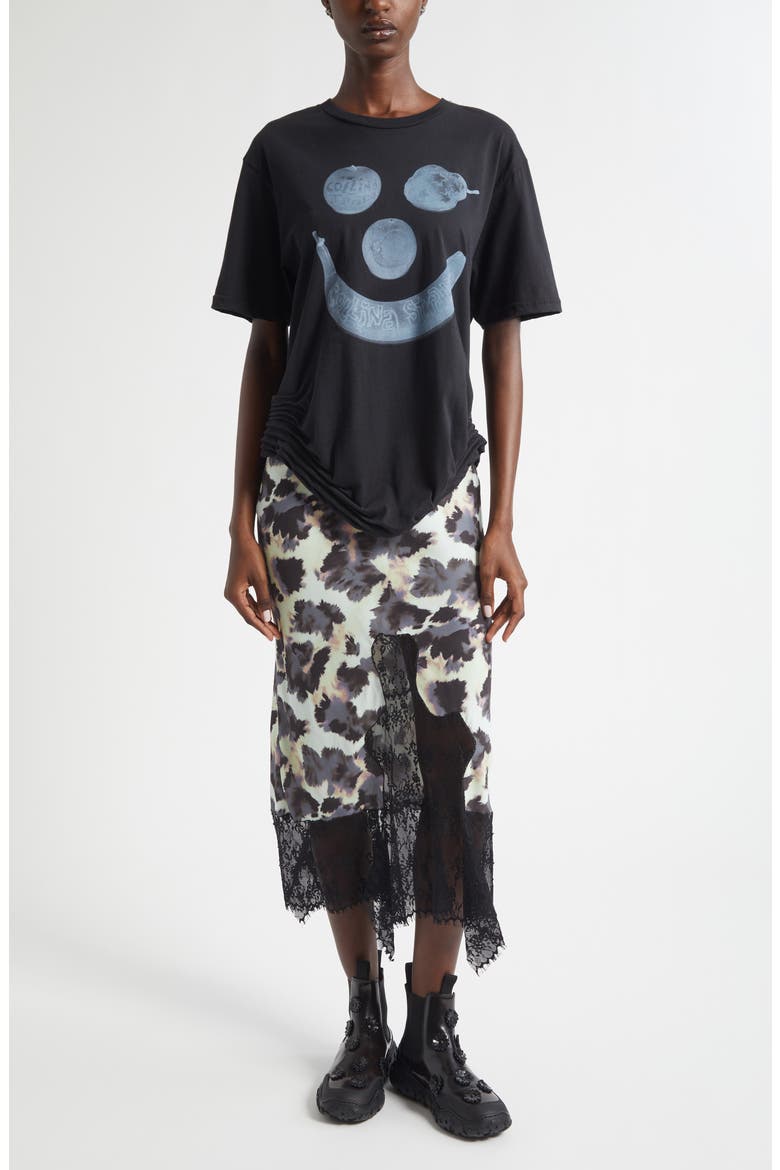 Katina Duo Storm Flower Drip Organic Cotton Graphic T-Shirt, Alternate, color, BLACK BANANA X-RAY