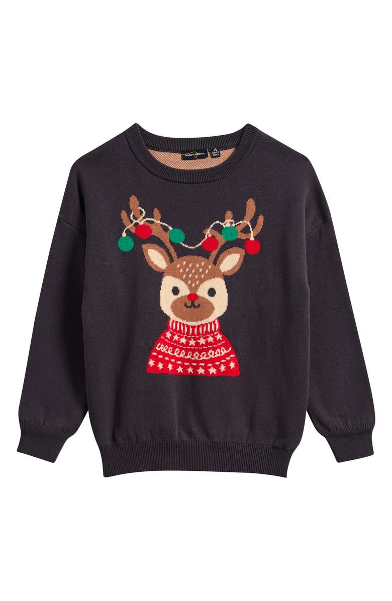 Rock Your Kid Kids' Oh Deer Cotton Crewneck Sweater, Main, color, Oh Deer