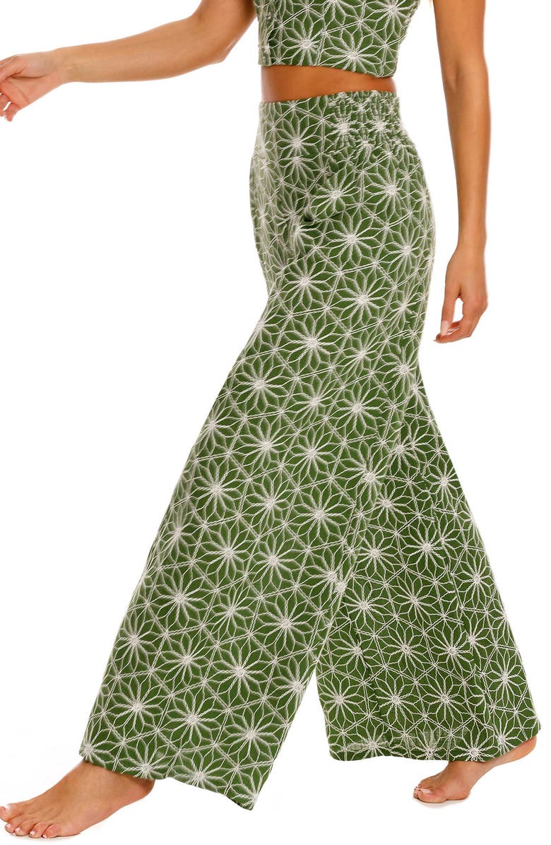 Agua Bendita Mar Vessel Embroidered Wide Leg Cover-Up Pants, Alternate, color, 