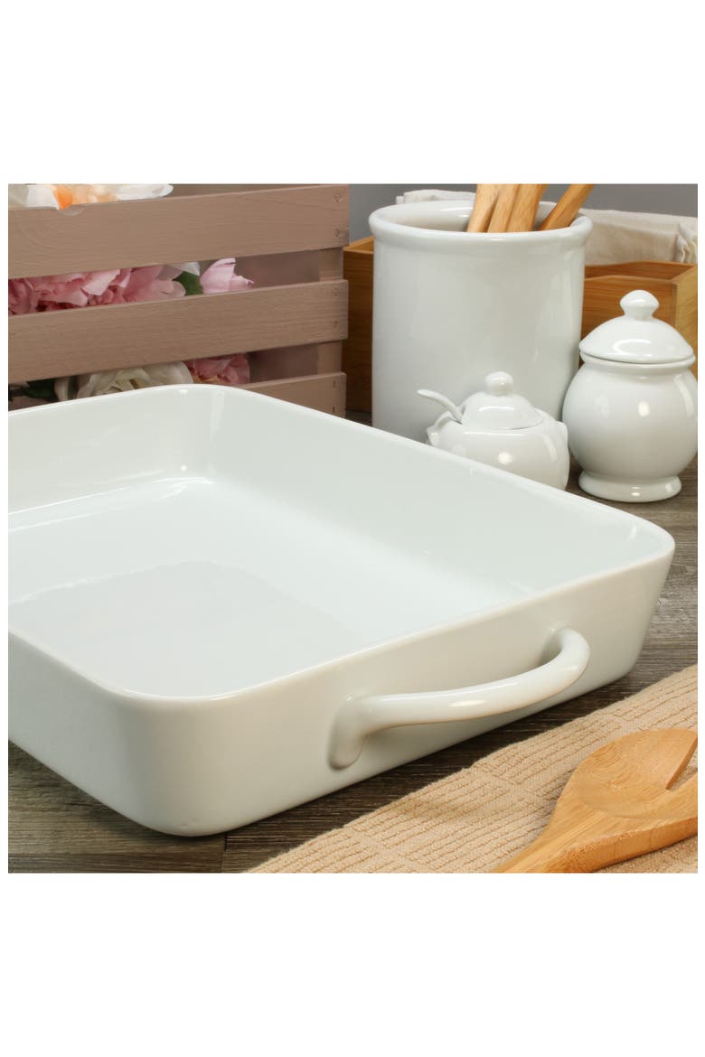 Taos Rectangular 6-Quart Baking Dish, Alternate, color, WHITE