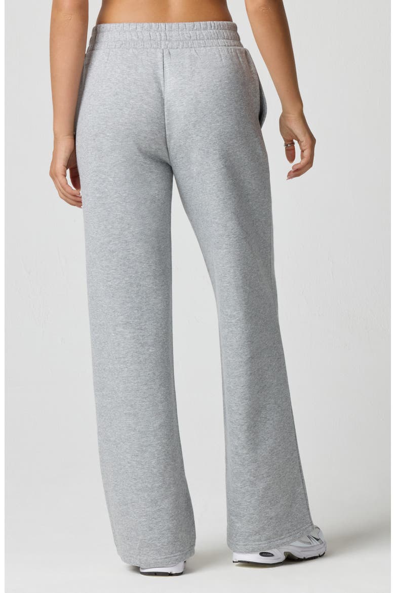 Rosette Wide Leg Sweatpants, Alternate, color, HEATHER GREY