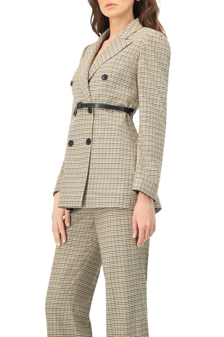 Double-Breasted Checkered Blazer, Alternate, color, Multicolor