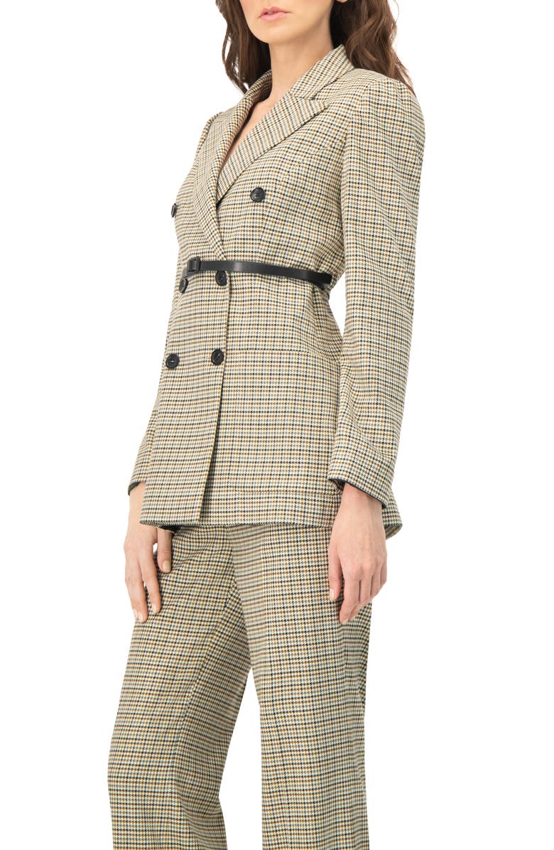 IVONNE Double-Breasted Checkered Blazer, Alternate, color, Multicolor