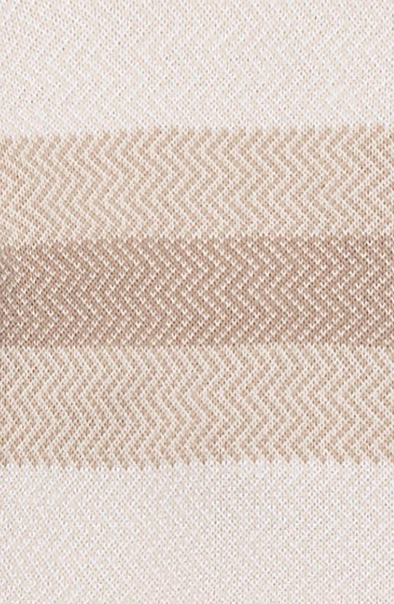 Hope & Henry Organic Half Zip Pullover Sweater, Alternate, color, Natural Chevron Chest Stripe