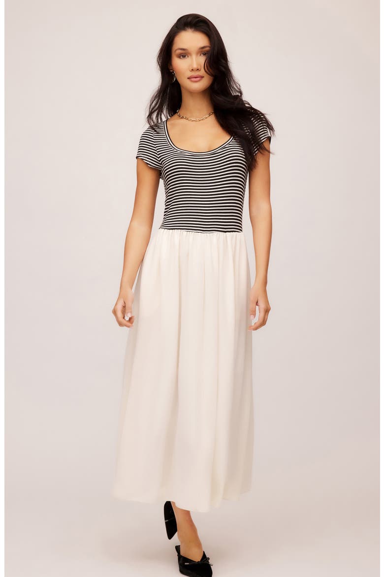 Sylvie Short Sleeve Midi Dress, Alternate, color, STRIPE